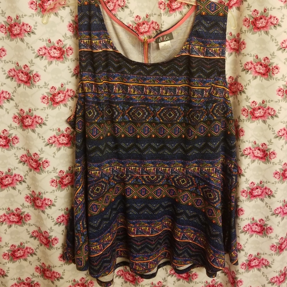 DOTS MULTI COLOR PEPLUM TOP